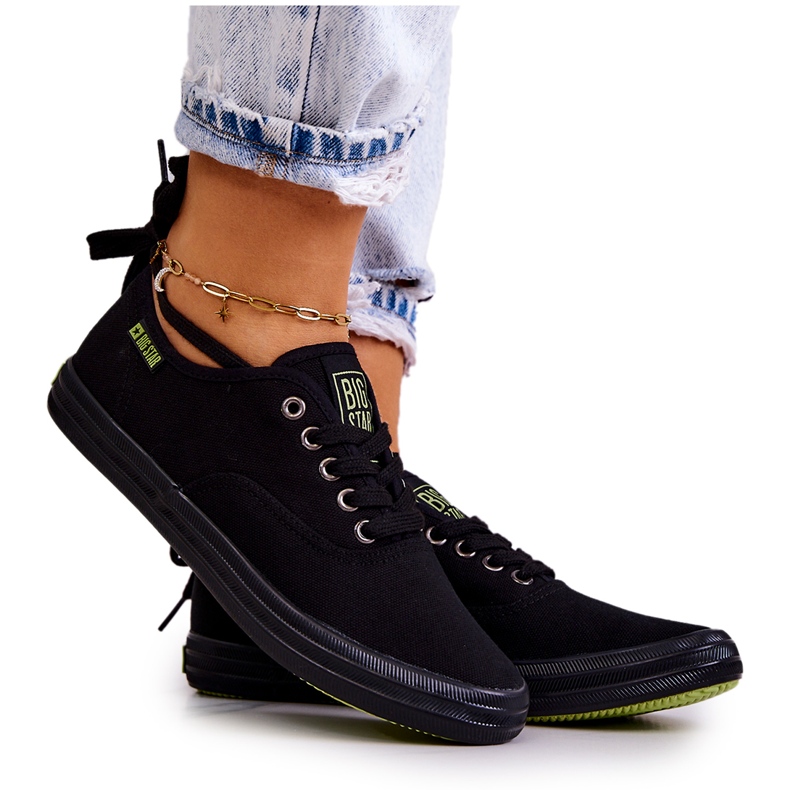 Tênis feminino leve Big Star JJ274261 preto