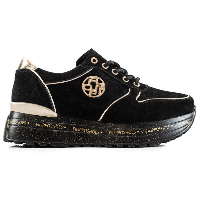 Filippo Tênis de couro da moda preto