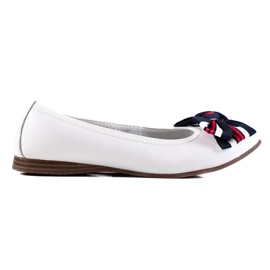 Filippo Bailarina de couro com laço branco