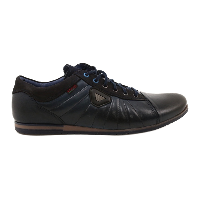 Lemar Sapatos de couro masculino 1615 azul marinho