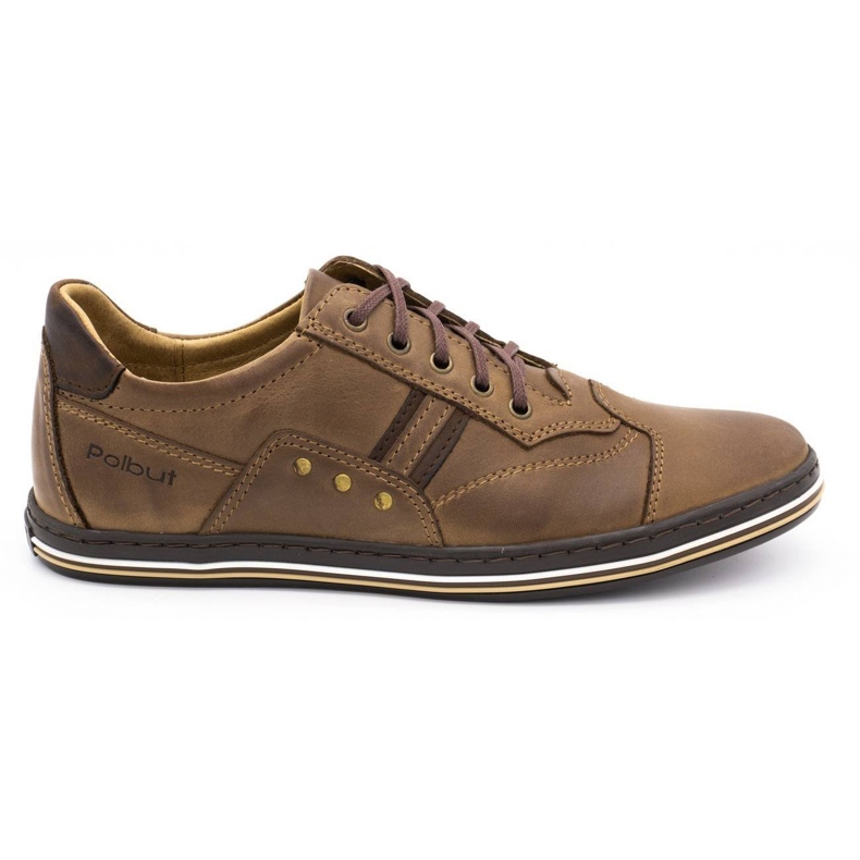Polbut Sapatos masculinos casuais marrons 1801 castanho