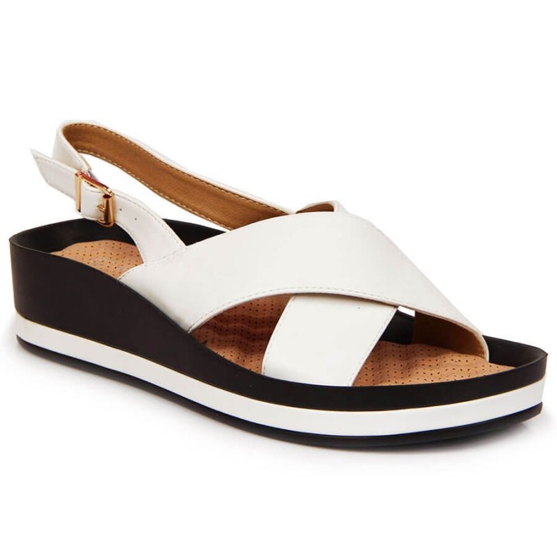 Sandálias de cunha Vinceza W JAN117B branco