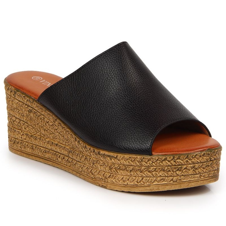 Chinelos de cunha Vinceza W JAN98A preto