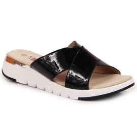 Chinelos de couro envernizado S. Barski W OLI159A preto Chinelos de couro envernizado S. Barski W OLI159A preto