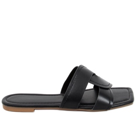 Slides com sola quadrada Nitya Black preto