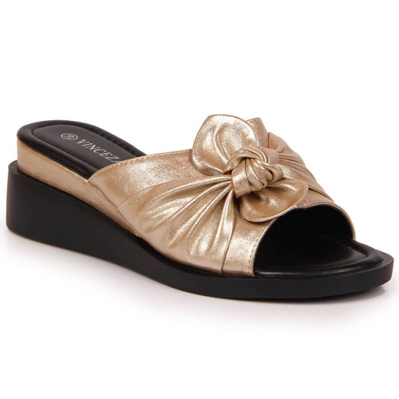 Chinelos de cunha Vinceza W JAN115A dourado