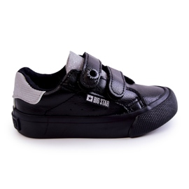 Tênis infantil com velcro Big Star JJ374110 preto-cinza