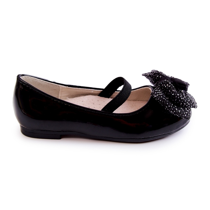 S.Barski Bailarinas infantis lacadas com laço Black Zolly preto