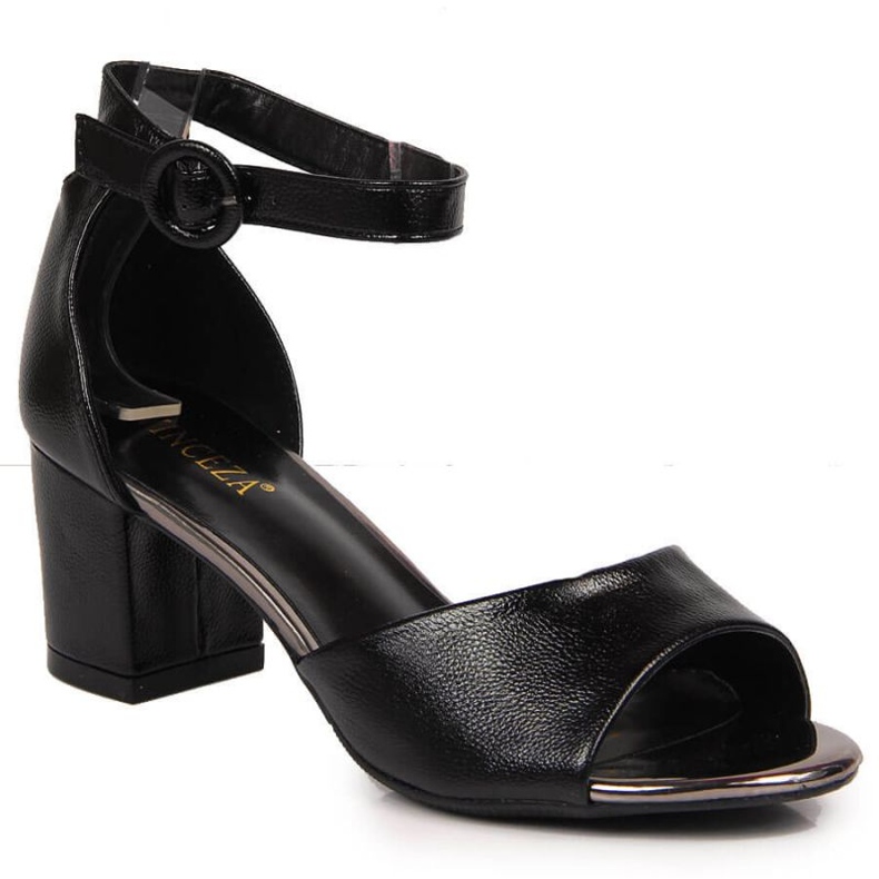 Sandálias pretas no poste Vinceza W JAN96A preto