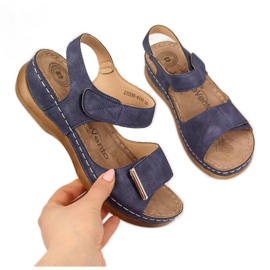 Sandálias de velcro eVento W EVE223C azul marinho azul-marinho