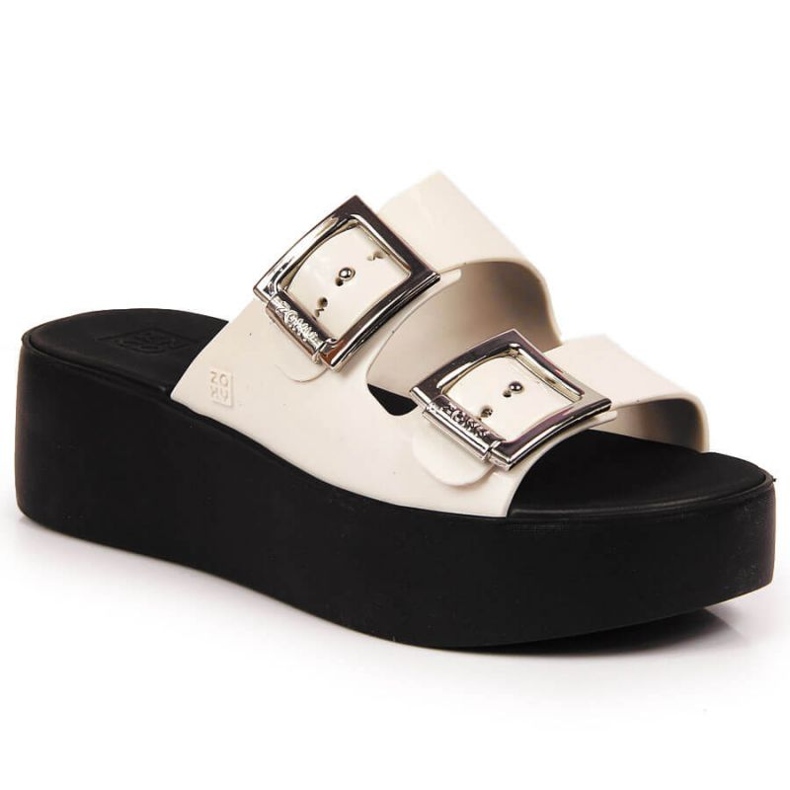 Chinelos de borracha na plataforma Zaxy W INT1707 branco