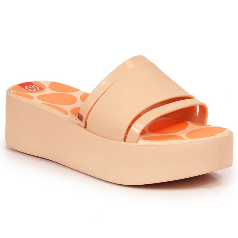 Chinelos de borracha na plataforma Zaxy W INT1708A nude rosa