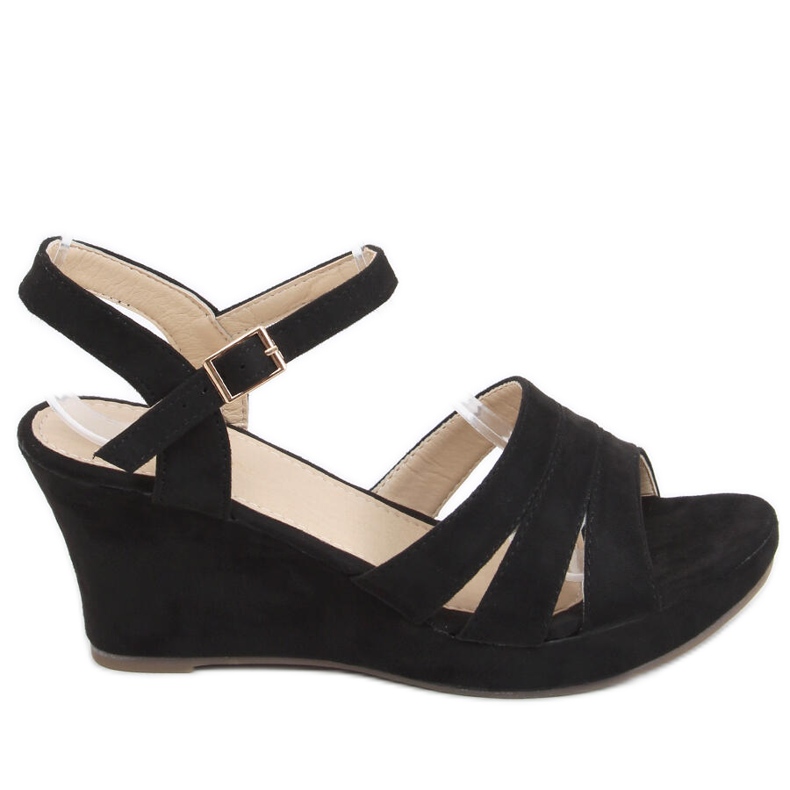 Sandália de cunha preta Nirali preto