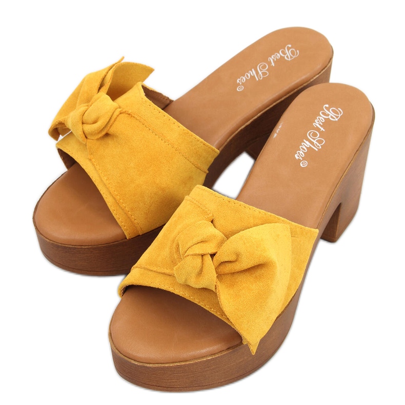 Chinelos ala Zeri Tamancos amarelos