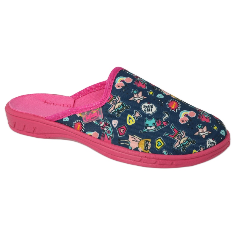 Flippers infantis Befado 707Y423 Aplicações coloridas azul