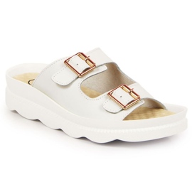 Chinelos de couro com fivelas Filippo W PAW346B branco