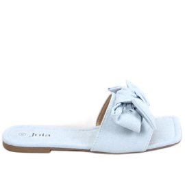 Slides de sola quadrada azul Nisha