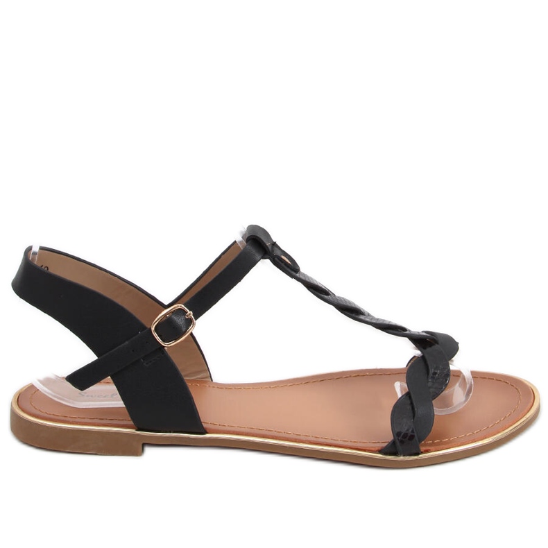Sandália feminina iridescente Basma Black preto
