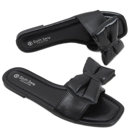 Chinelos Mili Black com laço preto