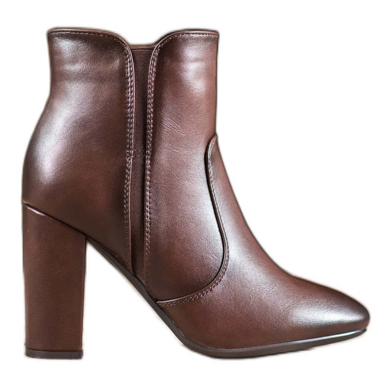 Super Mode Botas marrons com couro ecológico castanho