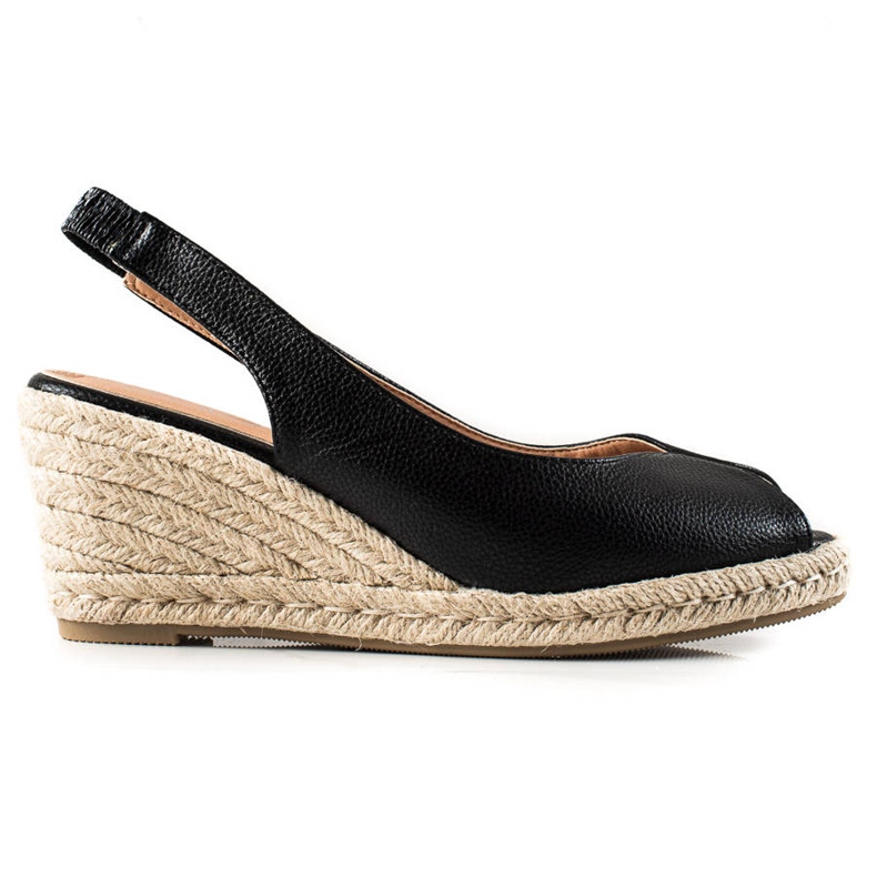 Clowse Sandálias na cunha de palha preto