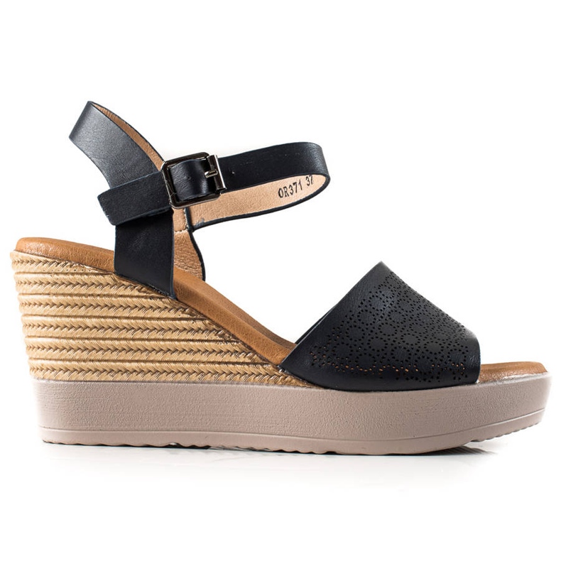 Clowse Sandálias leves com salto em cunha preto