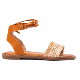 Sandálias amarradas bege Sandálias amarradas bege