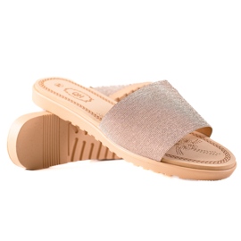TRENDI chinelos com brilho bege