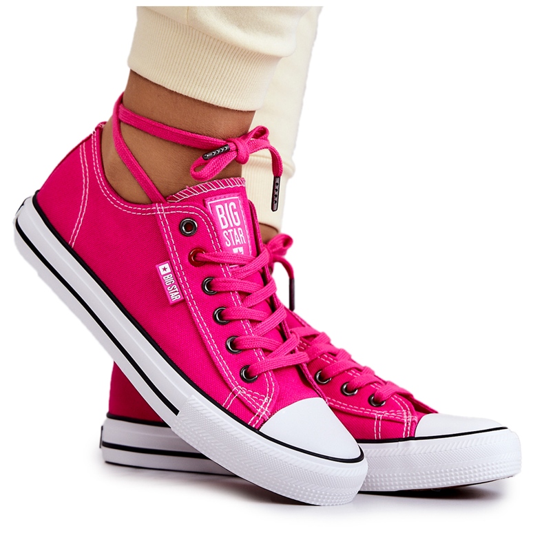 Tênis baixo feminino Big Star JJ274A005 Fuchsia rosa