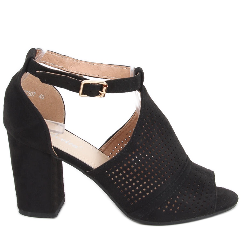 Bahati Sandália de salto alto vazada preta preto