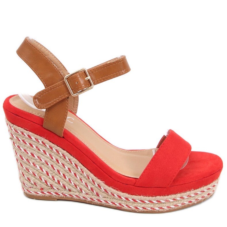 Sandálias de cunha Zahia Red vermelho