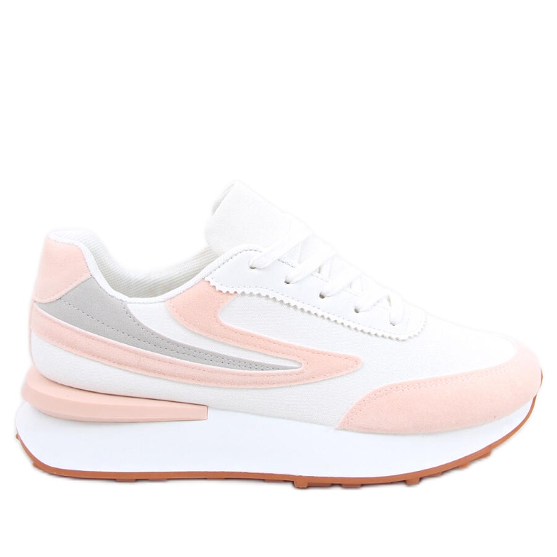Tênis esportivo feminino Naila Pink branco rosa
