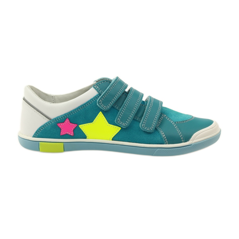Sapatos de menina com velcro Bartek rosa amarelo azul branco