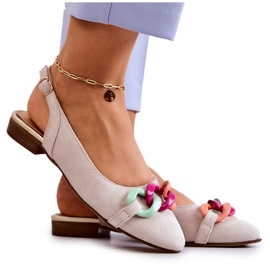 Lewski Shoes Sapatilhas de camurça com corrente Lewski sapatos 3125 bege claro