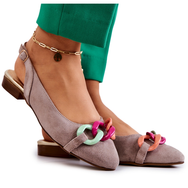 Lewski Shoes Sapatilhas de camurça com corrente Lewski sapatos 3125 bege