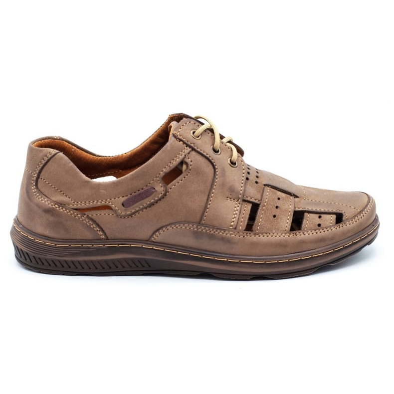 KENT Sapatos de verão masculino openwork 600 marrom castanho KENT Sapatos de verão masculino openwork 600 marrom castanho