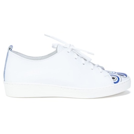 Sapato Filippo 10102 Zara Branco + Estampa Azul Sapato Filippo 10102 Zara Branco + Estampa Azul