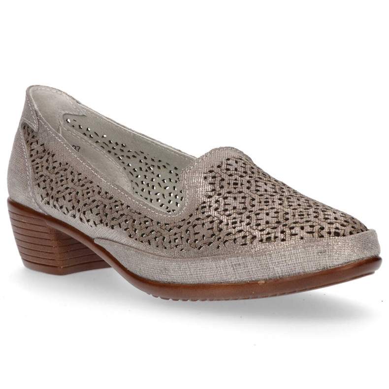 Sapatos de couro Filippo DP1405 / 20 Gr cinza