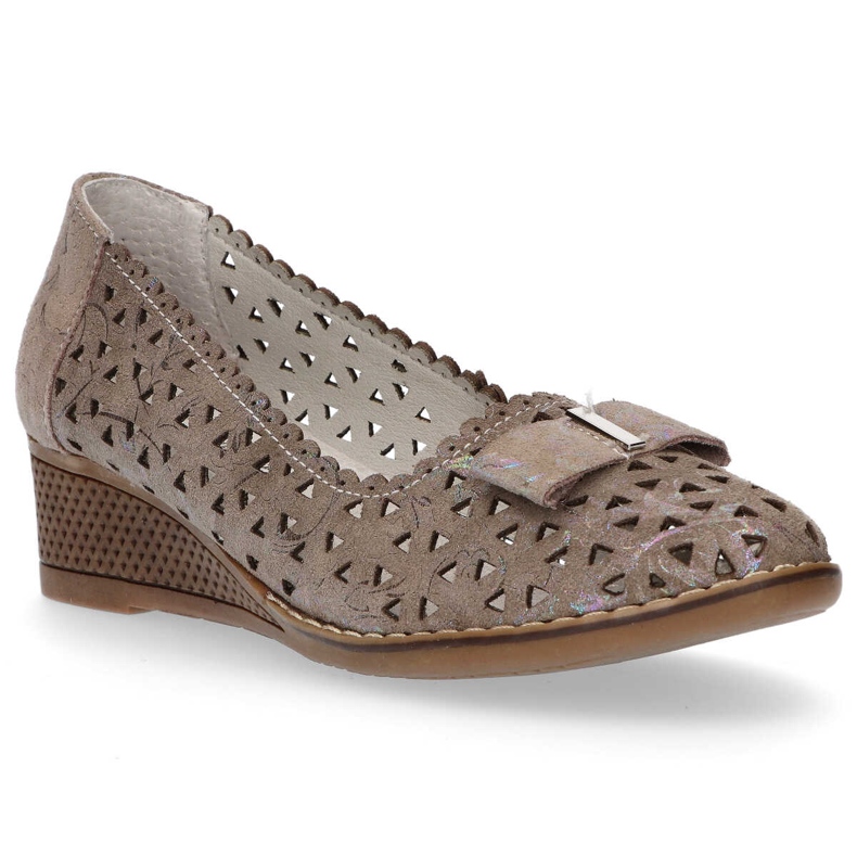 Sapatos de couro Filippo DP752 / 20 Gr cinza