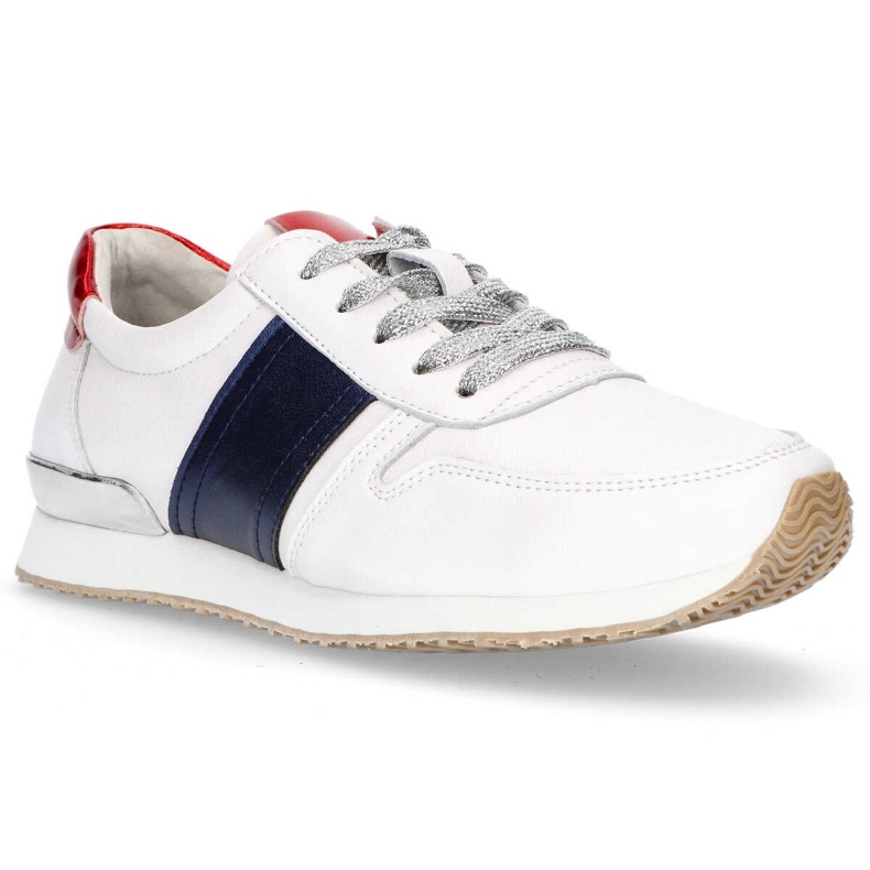 Sapatos de couro Filippo DP1265 / 20 Wh Nv branco azul marinho amarelo