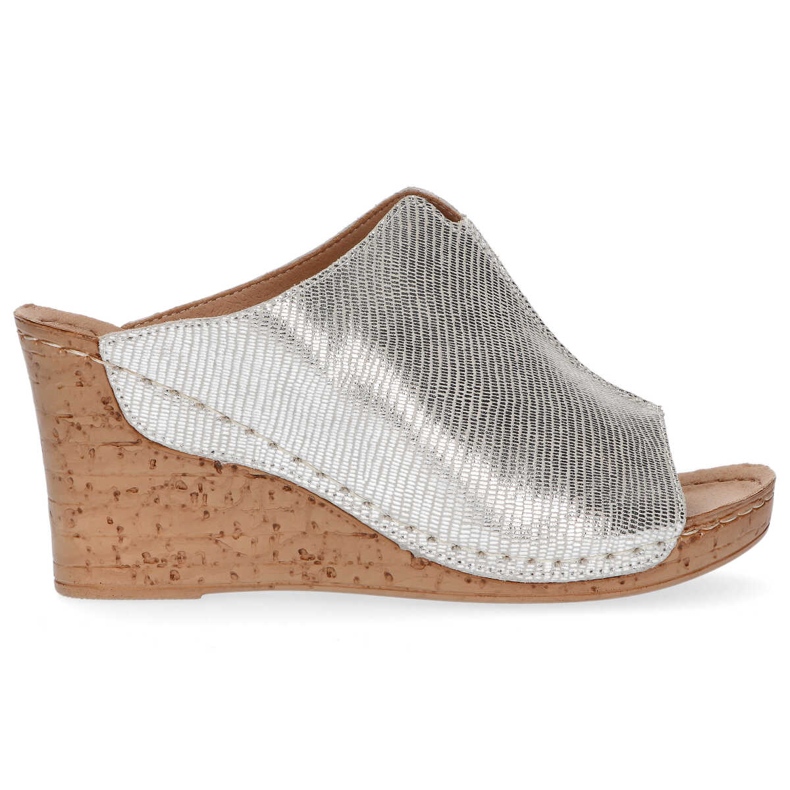 Chinelos de couro Filippo DK786 / 20 Si prata