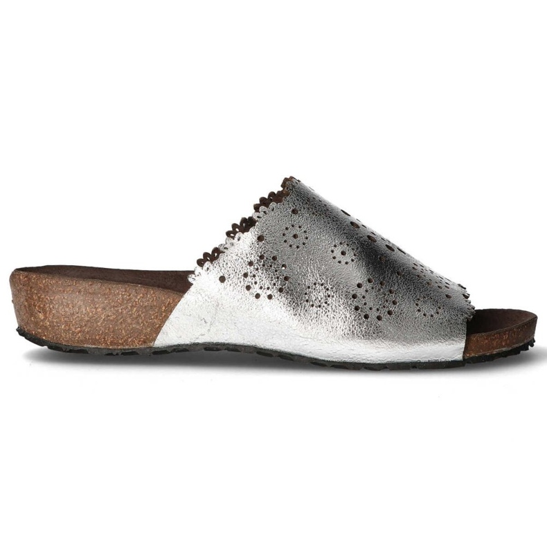 Chinelos de couro Filippo DK1270 / 20 Si prata
