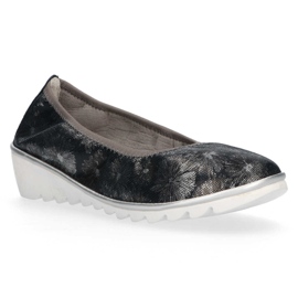 Sapatos de couro Filippo DP046 / 18 Nv Fl azul marinho preto