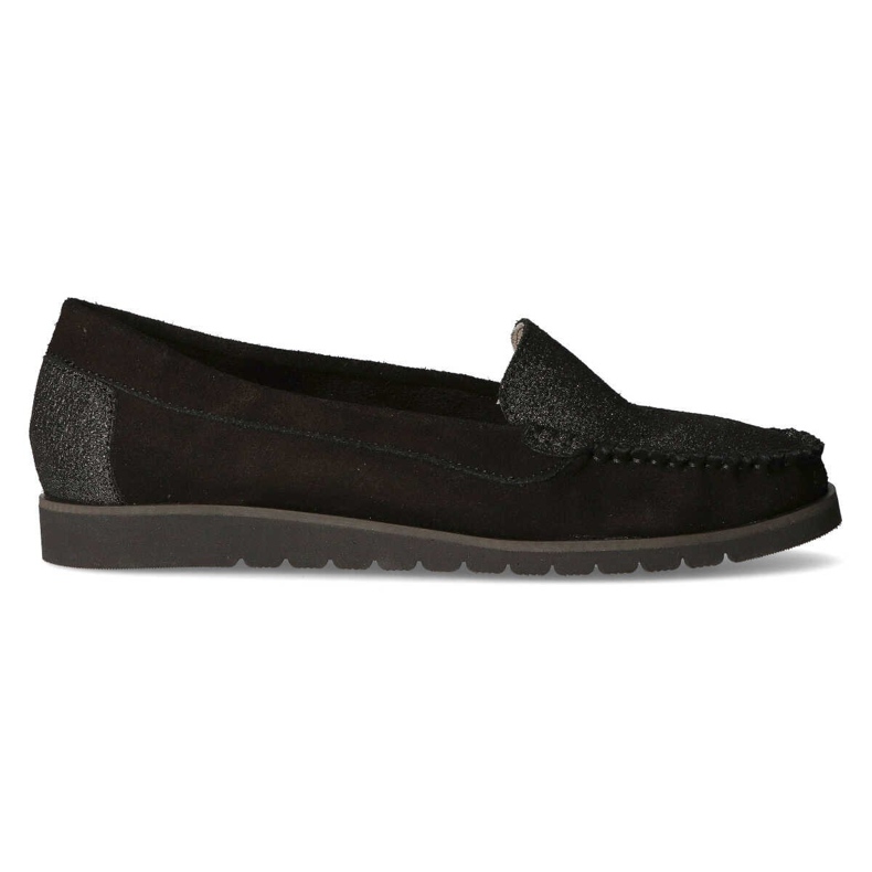 Mocassim Filippo 10065 preto + prata glitter