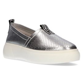 Slip-ons de couro Filippo DP2027 / 21 Si prata