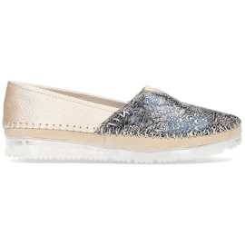 Sapatos de couro Filippo DP2147 / 21 Bege multicolorido