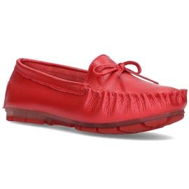 Mocassim de couro vermelho Filippo DP004 / 21 Rd
