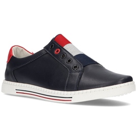 Sapatos de couro Filippo DP2155 / 21 Nv azul marinho azul-marinho