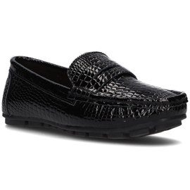Mocassins de couro Filippo DP2139 / 21 Bk preto