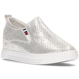 Sapatos de couro Filippo DP1356 / 21 Si prata